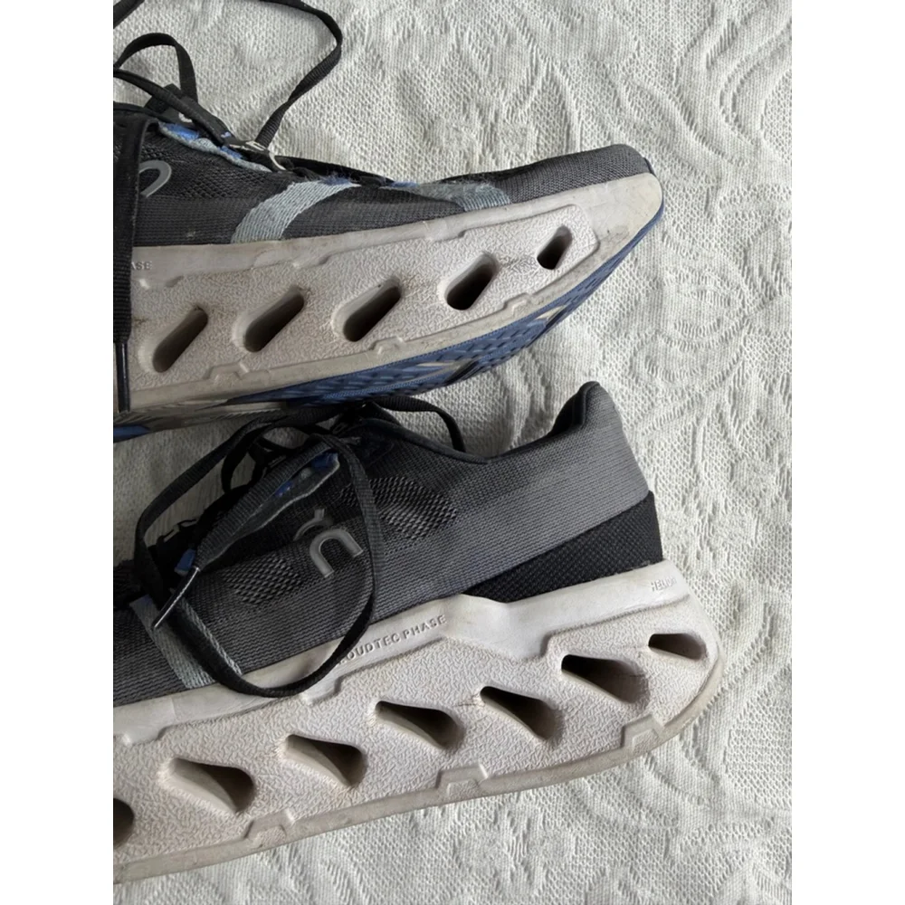 Men's On CloudTec Phase Black Blue Athletic Shoes Size 10